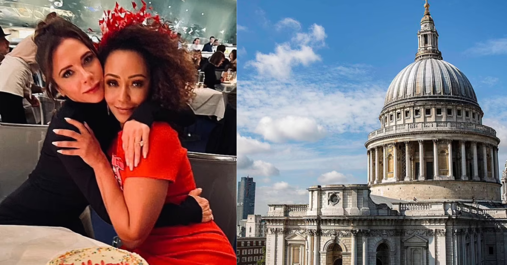 Mel B confirms Spice Girls bandmate Victoria Beckham has designed her wedding dress and reveals the iconic London landmark where she will tie the knot