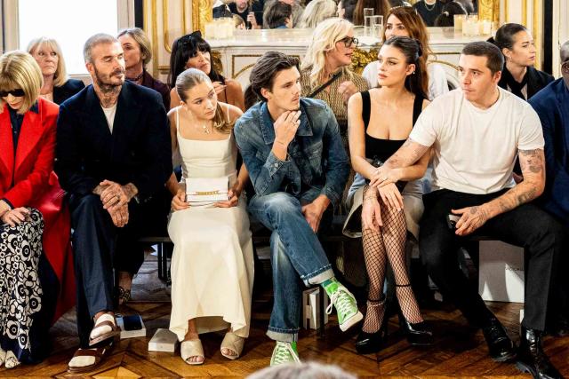 David Beckham and Kids Harper, Cruz and Brooklyn Support Victoria Beckham at Her Paris Fashion Week Show