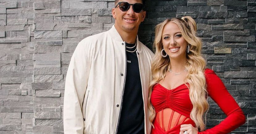 Brittany Mahomes stuns in cut-out Versace bridal gown in unseen wedding photos