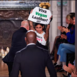 Peta protesters disrupt Victoria Beckham’s Paris fashion week show