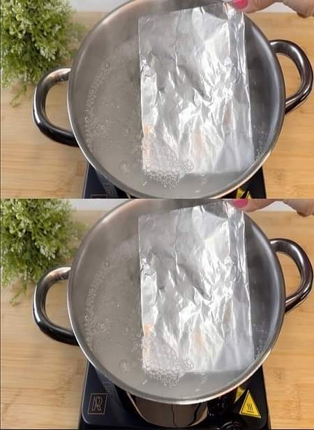 Put a sheet of aluminum foil in boiling water, even rich people do that: